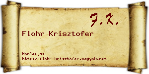 Flohr Krisztofer névjegykártya